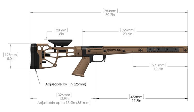 Ложа MDT HS3 для карабіна Remington 700 Long Action. Матеріал — алюміній. Колір — пісочний 17280027 фото