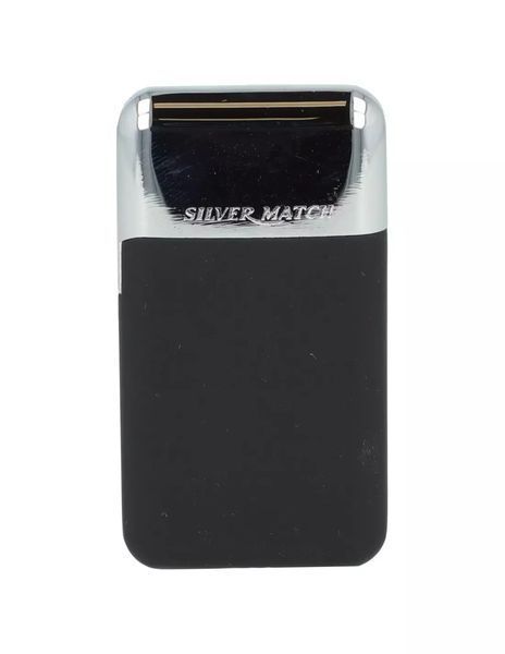 Запальничка газова турбо Silver Match ATHENES метал, чорно-сріблястий, оксамитовий мішечок 40674231BLS V77554261 фото