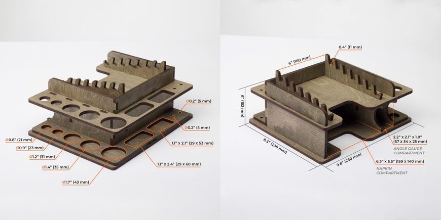 Органайзер для заточування Hapstone для 7 точильних каменів WOODSTONE-ORG-7 88770142 фото