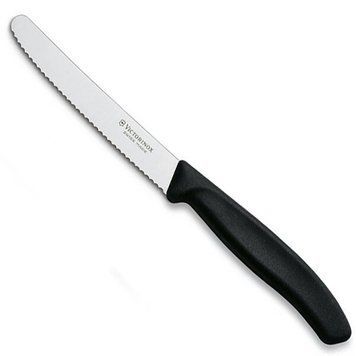 Нож кухонный Victorinox SwissClassic 11 см серрейтор скругленный Черный 6.7833 4004779 фото