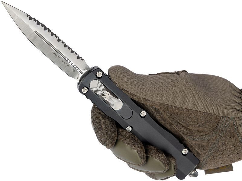 Ніж Microtech Dirac Delta D/E Satin Serrated Black 227-6 14090806 фото