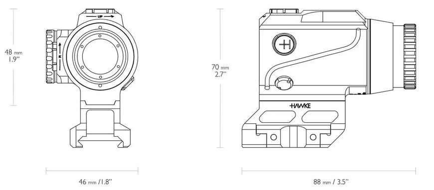 Приціл призматичний Hawke Prism Sight 1x15 MOA (SpeeDot 3 MOA IR) 39860329 фото