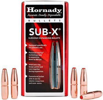 Пуля Hornady SUB-X калибр .30 масса 190 гр (12.31 г) 100 шт 23703404 фото