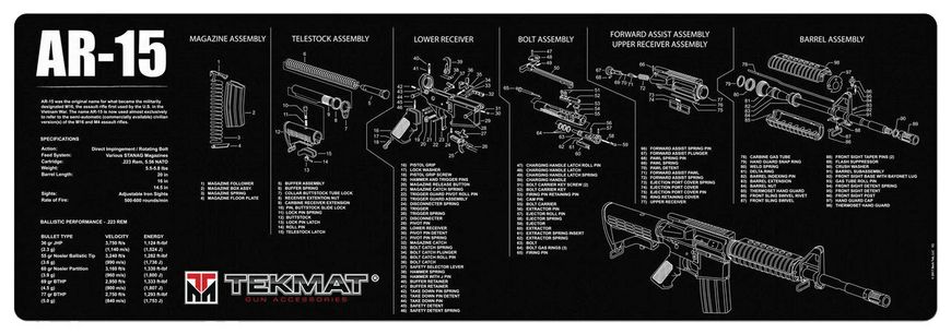 Коврик для оружия Tekmat AR-15 31х91 см 5520005 фото