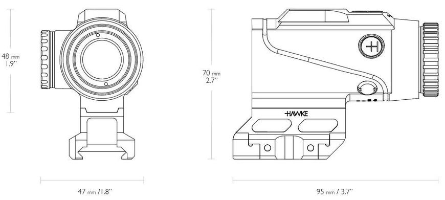 Приціл призматичний Hawke Prism Sight 4x24 MOA (5,56 BDC Dot IR) Weaver/Picatinny 39860339 фото