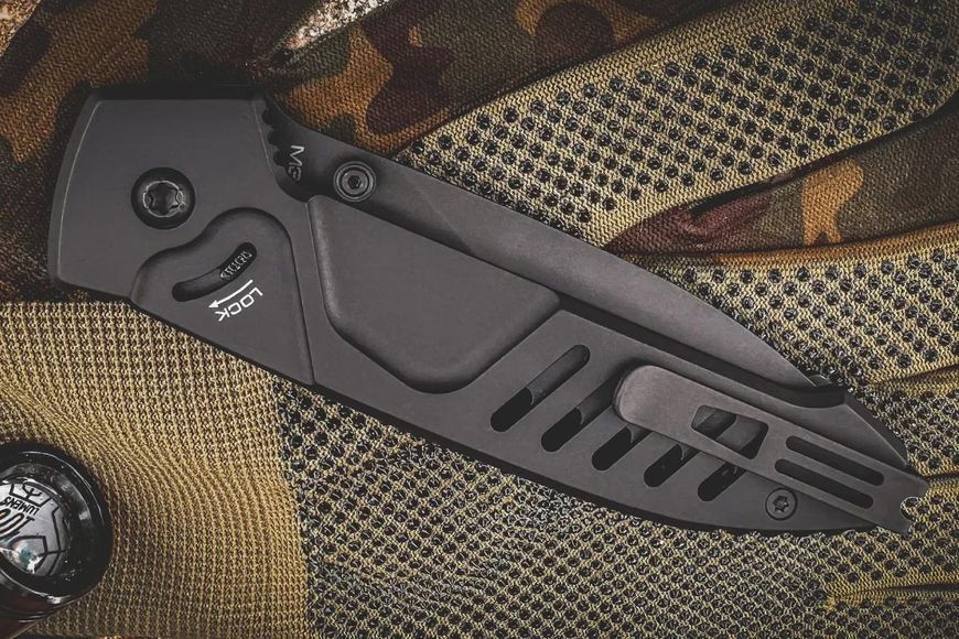 Нож Extrema Ratio MF1 Evo SP M390 Black Blade Aluminium Полусеррейтор 04.1000.0233/M3/BLK/BLK 17840289 фото