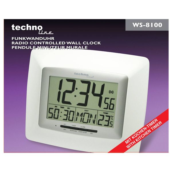 Часы настенные Technoline WS8100 White/Silver (WS8100) DAS301806 фото