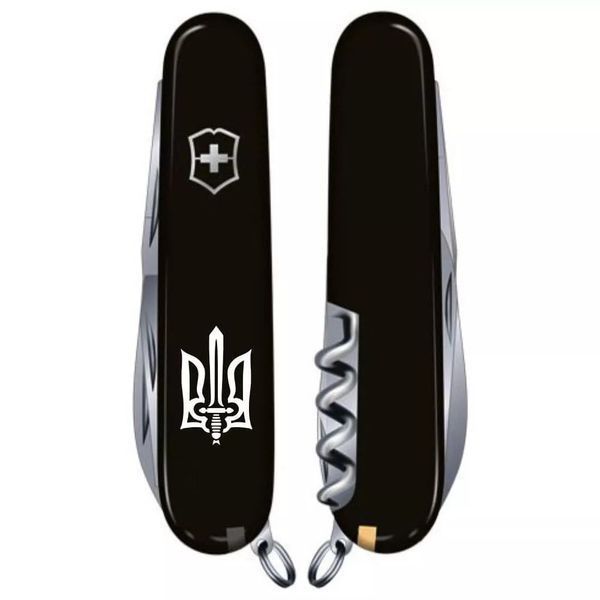 Швейцарський ніж Victorinox Spartan Ukraine 91 мм 12 функцій Тризуб ОУН (1.3603.3_T0300u) V77553022 фото