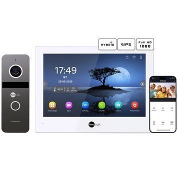 Neolight ALPHA Hybrid + SOLO IP Graphite з кутком, PoE адаптер для панелі виклику Комплект відеодомофону 99-00024865 фото