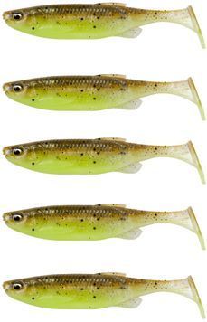 Силикон Savage Gear Fat Minnow T-Tail 105mm 11.0g Green Pearl Yellow (5 шт/уп) 18544317 фото