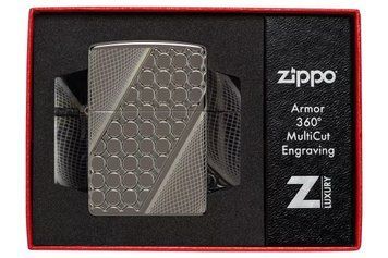 Запальничка Zippo 46812 Armor Black Ice MultiCut Photo Image 360 Elegant Dots Design 77890070 фото