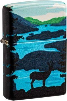 Запальничка Zippo 49483 Deer Landscape 540 Color Process Picturesque Scenic Design 77890083 фото