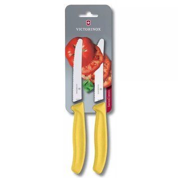 Набір кухонних овочевих ножів Victorinox TomatoSausage 11 см 2 шт Жовті (6.7836.L118B) V77551919 фото