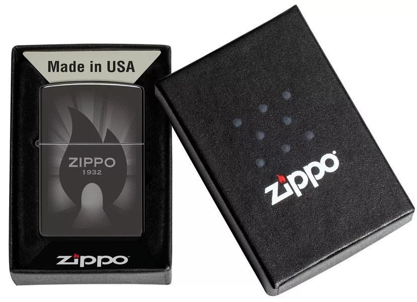 Зажигалка Zippo High Polish Black Radiant Design 46175 77890602 фото