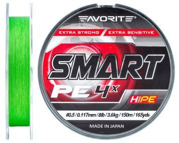 Шнур Favorite Smart PE 4x 150м (салат.) #0.5/0.117мм 3.6кг 16931038 фото