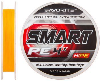Шнур Favorite Smart PE 4x 150м (оранж.) #2.5/0.256мм 13кг 16931021 фото