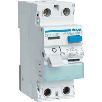 Hager CDA225D Диференціальне реле 2P, 6kA, 25A, 30mA, A 99-00016345 фото
