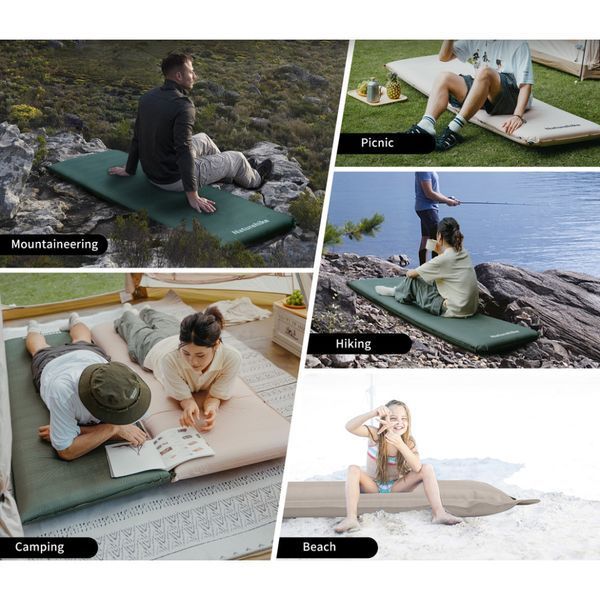 Матрас ортопедический самонадувающийся одноместный Naturehike CNK2450WS020, 200х63х10 см, Темно-Зеленый 6927595712740 999995299 фото