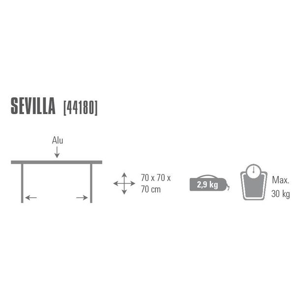 Стіл розкладний High Peak Sevilla Silver (44180) 928990 фото