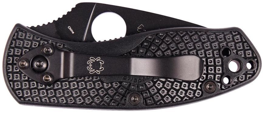 Нож Spyderco Ambitious Lightweight Black Blade Serrated FRN Серрейтор C148SBBK 871544 фото