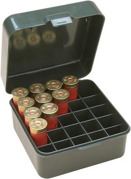 Коробка MTM Dual Gauge Shotshell Case універсальна на 25 патронів 12, 16, 20 калібр Зелена S25D-11 17730892 фото