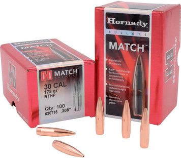 Пуля Hornady BTHP Match кал .30 масса 178 гр (11.5 г) 100 шт 23702910 фото