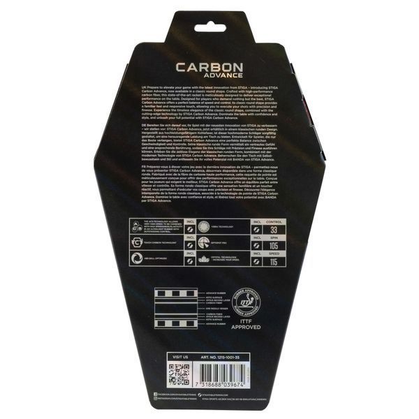 Ракетка для настільного тенісу Stiga Carbon Advance FL (1215-1001-35) 932355 фото