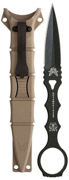 Нож Benchmade SOCP Dagger Black Fixed Blade Knife with Tan Sheath 176BKSN 4000669 фото