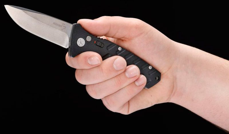 Нож Boker Plus Strike Auto Spearpoint + Тканевый чехол 01BO400 23730769 фото