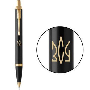 Ручка шариковая Parker IM 17 UKRAINE Black GT BP Трезубец ЗСУ 1931666 97340 фото