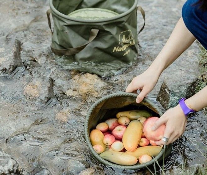 Складаний контейнер круглий для води з ПВХ Naturehike NH20SJ040, 10 л, зелений 77884 фото