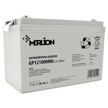 MERLION AGM GP121000M8 12V 100Ah Акумуляторна батарея 99-00020633 фото