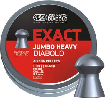 Пули пневматические JSB Diabolo Exact Jumbo Heavy калибр 5,5 мм Вес - 1,17 г 250 шт/уп 14530530 фото