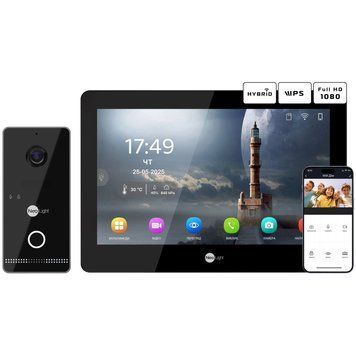 Neolight MEZZO Hybrid Black + OPTIMA IPW Black Комплект відеодомофону 99-00024876 фото