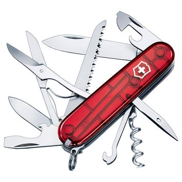 Швейцарський ніж Victorinox Huntsman (1.3713.T) Червоний прозорий 4001672 фото