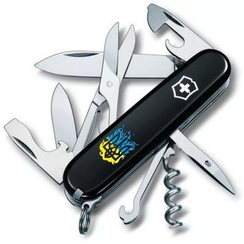 Швейцарский нож Victorinox Climber Ukraine 91 мм 14 функций огненный Трезубец (1.3703.3_T0316u) V77552905 фото