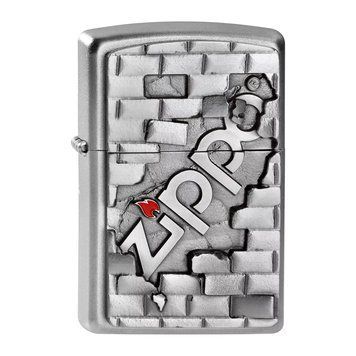 Запальничка Zippo The Wall Emblem Satin Chrome Cатин хром 2003963 V77550562 фото