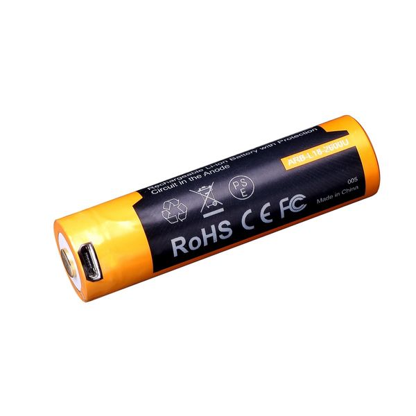 Акумулятор 18650 Fenix (2600 mAh) micro usb зарядка 40698 фото