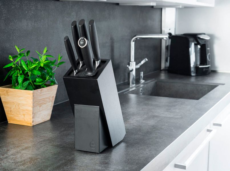 Підставка для ноіжів Boker Knife Block Gusto Wood black 03BO084 23730907 фото