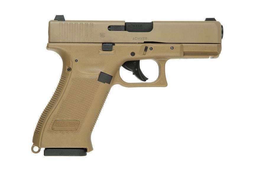 Пневматический пистолет Umarex Glock 19X TAN Blowback калибр 4,5 мм (с затворной задержкой) 5.8367 УЦ 1004284 фото