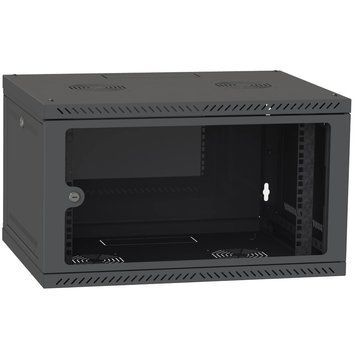 IPCOM 6U 600x600 Шафа телекомунікаційна двері скло (чорна) 99-00017723 фото