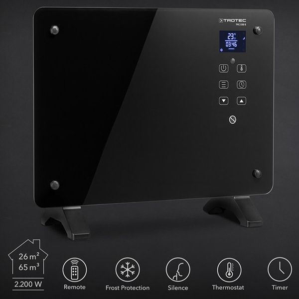 Тепловентилятор керамічний Trotec TFC 220 E 2200W Black (1410000690) DAS302842 фото